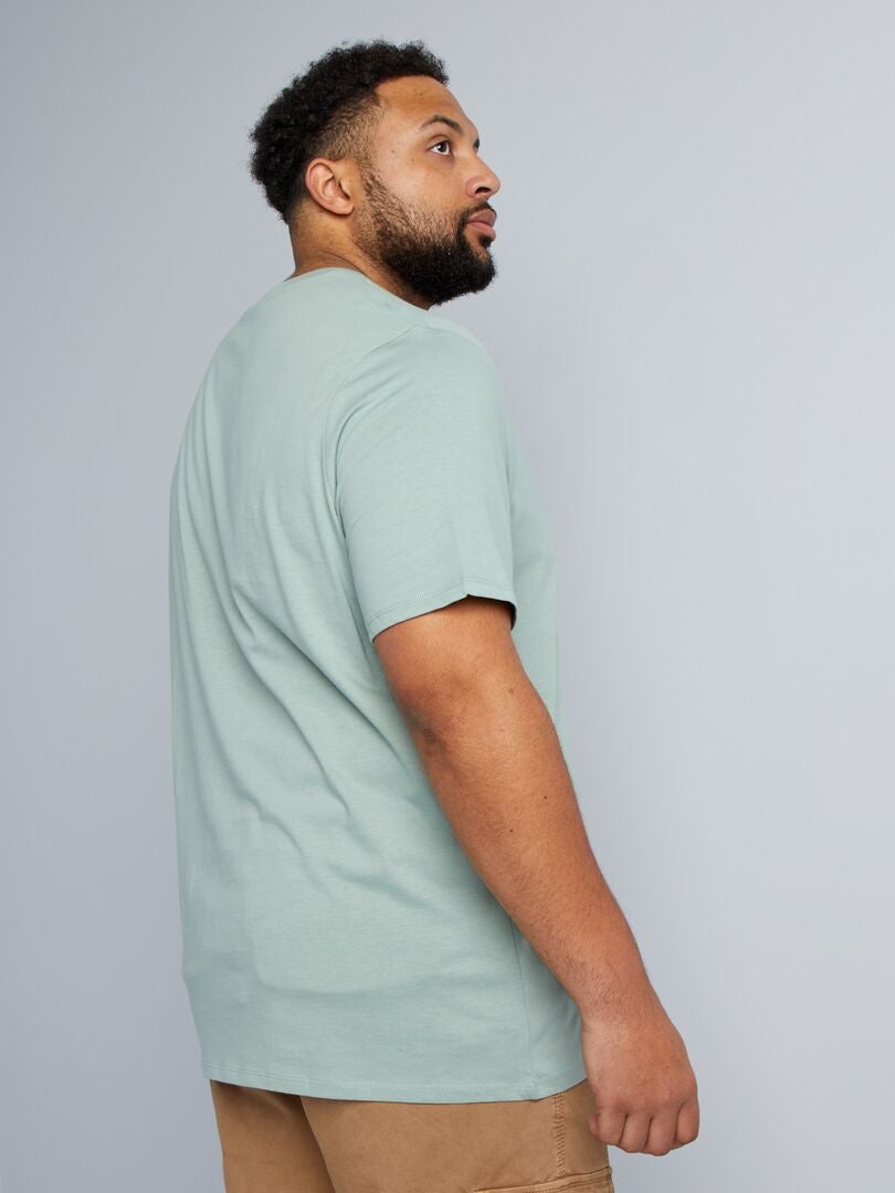Camiseta de malha com estampa frontal - VERDE