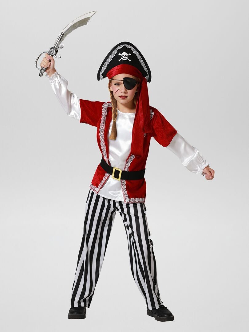 Disfraz de pirata - 4 piezas - Rojo