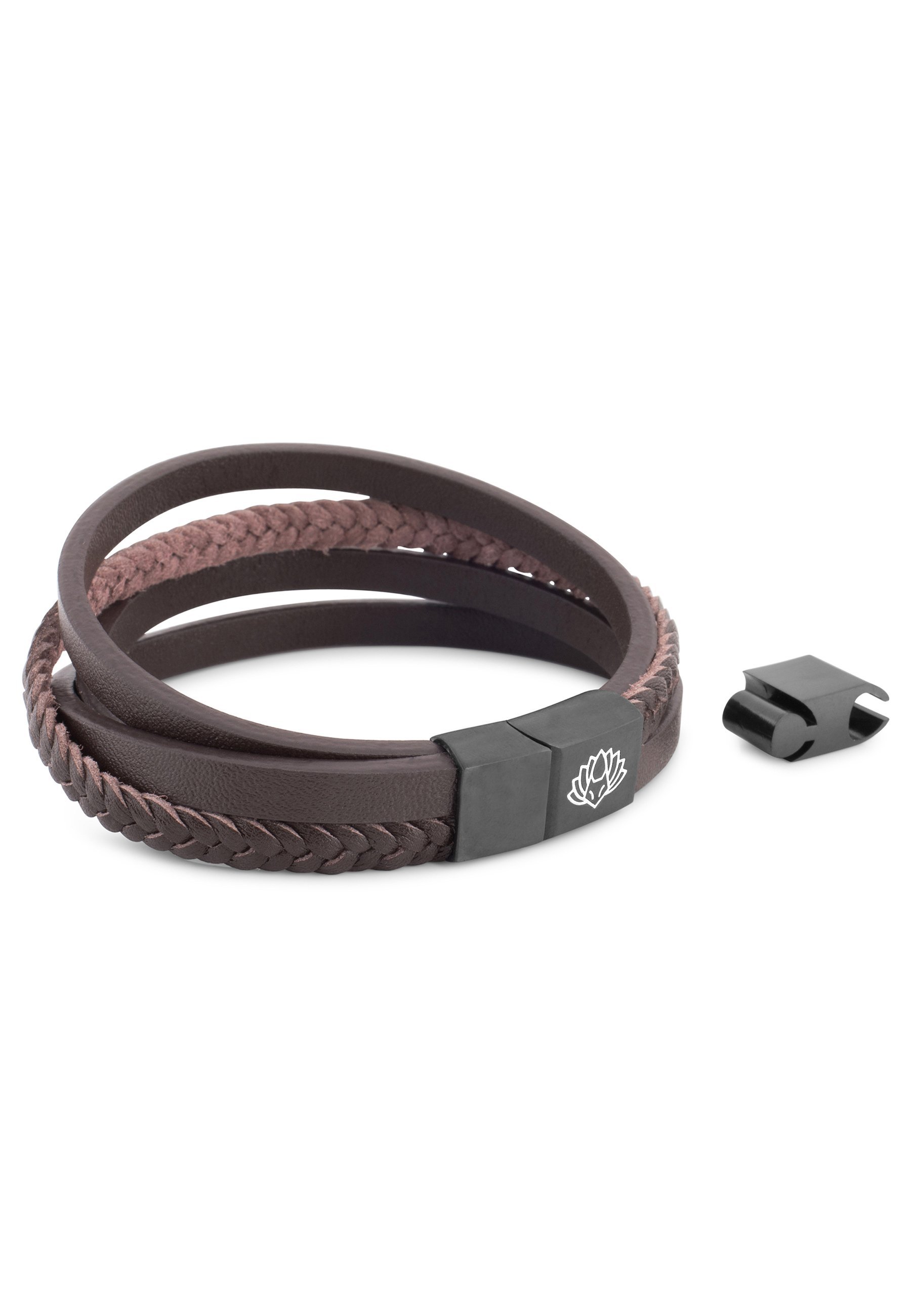Akitsune PATHFINDER - Armband - zwart/bruin