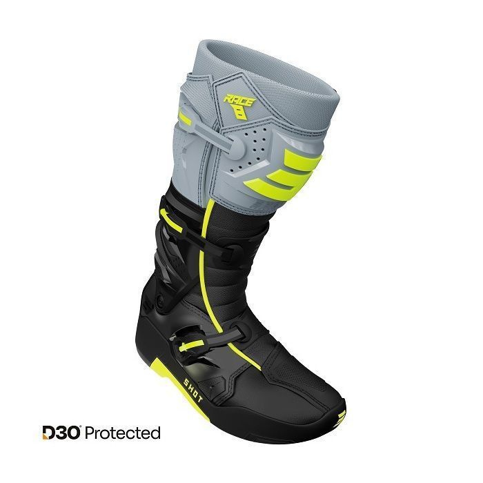 Motocross-Stiefel SHOT RACE GEAR Race 8 Grau Neongelb
