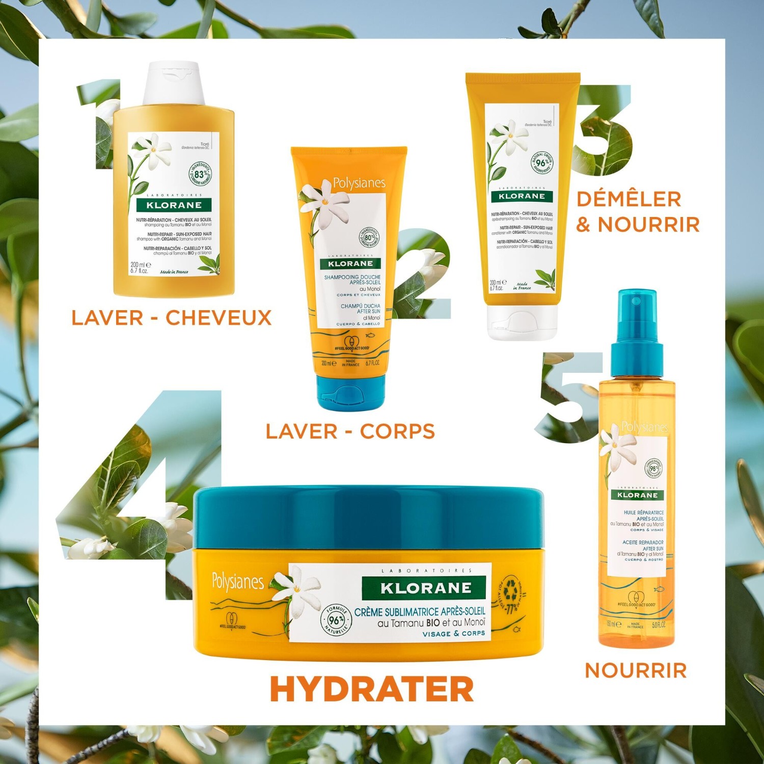 Klorane Crème sublimatrice après-soleil au Tamanu BIO et Monoï