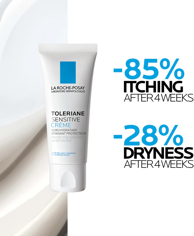 La Roche-Posay Toleriane Sensitive prebiotický hydratačný krém, ktorý znižuje precitlivenosť pokožky