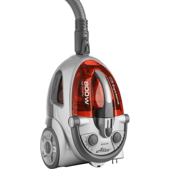 Bagless Vacuum Cleaner - SENCOR - SVC 730RD-EUE2 - ECO Motor 800 W - 76 dBA - 1.5 L - Cyclone System - Silver / Red