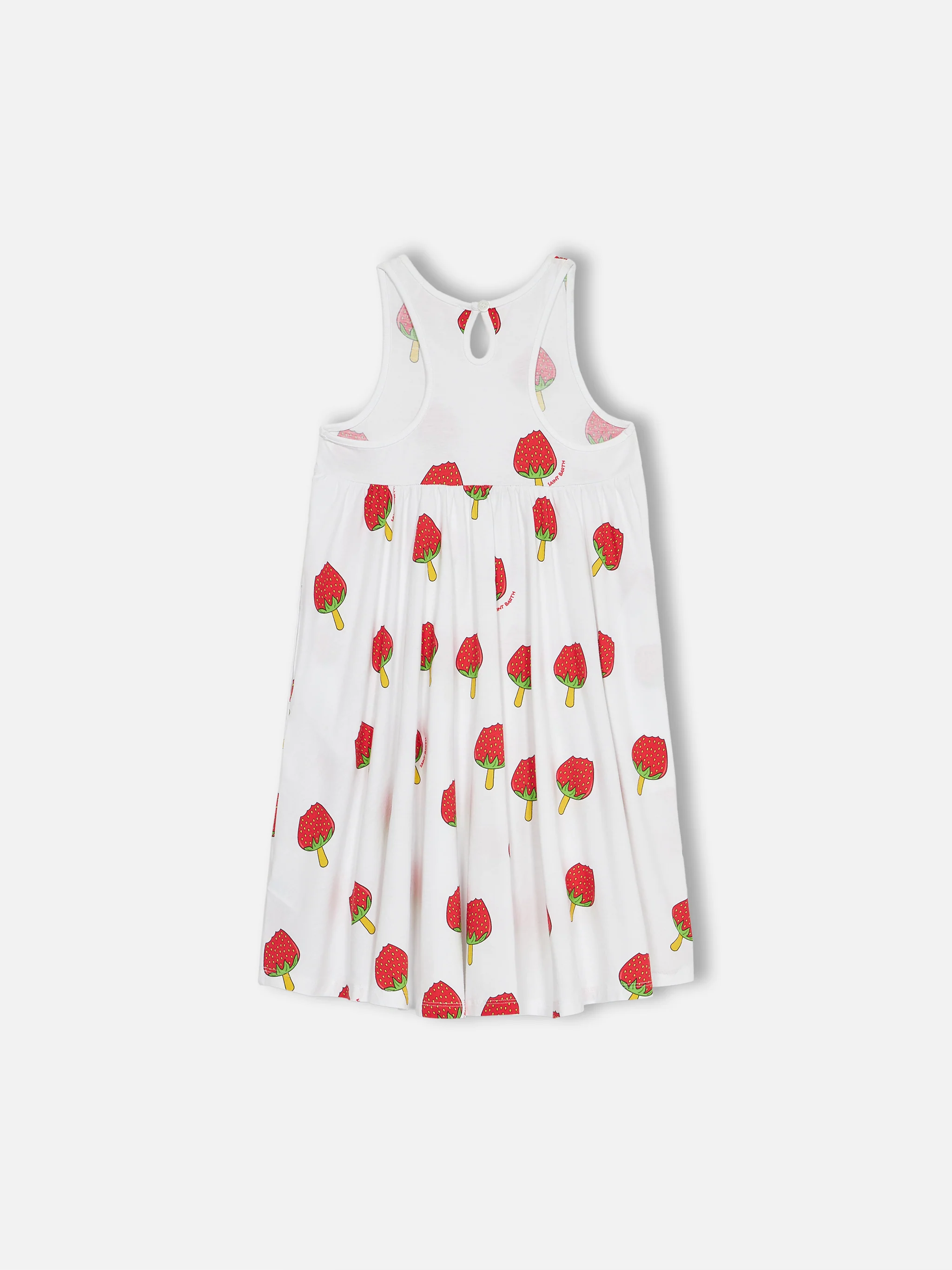 Vestido de algodón con estampado de paletas de fresa de Masha y el Oso para niñas