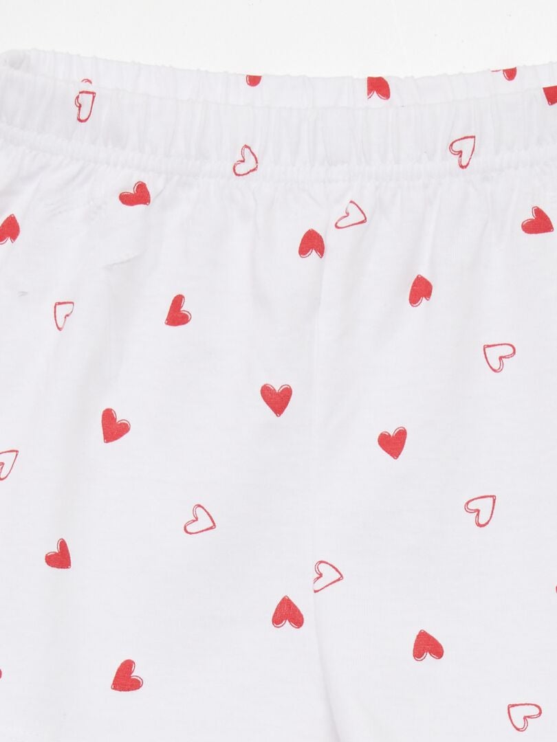Pyjamaset - T-shirt + short - 2-delig - WIT