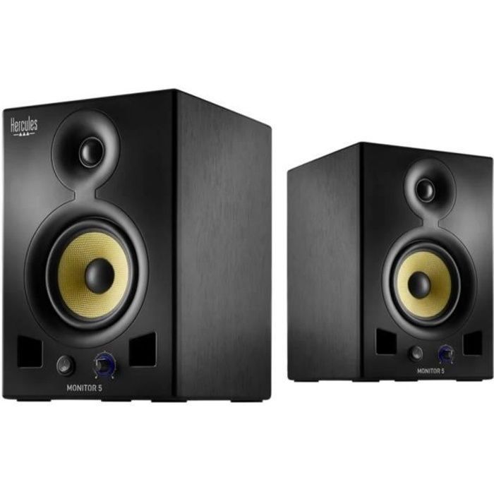 HERCULES MONITOR 5 - Par de altavoces de monitorización activos biamplificados - 2 x 80 vatios - Drivers de 5