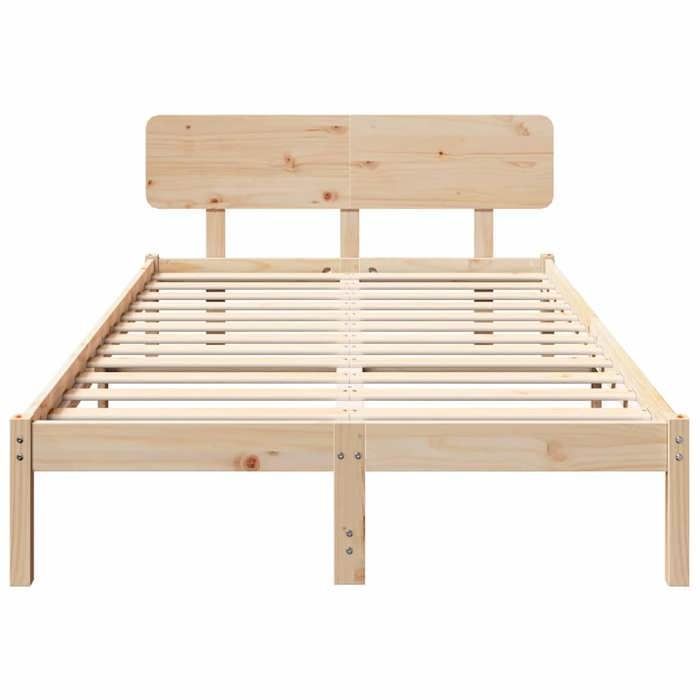 Cama doble CHIC para adultos - 120 x 190 cm. Estructura de cama natural de 120 x 190 cm, madera maciza de pino. #Sara44470