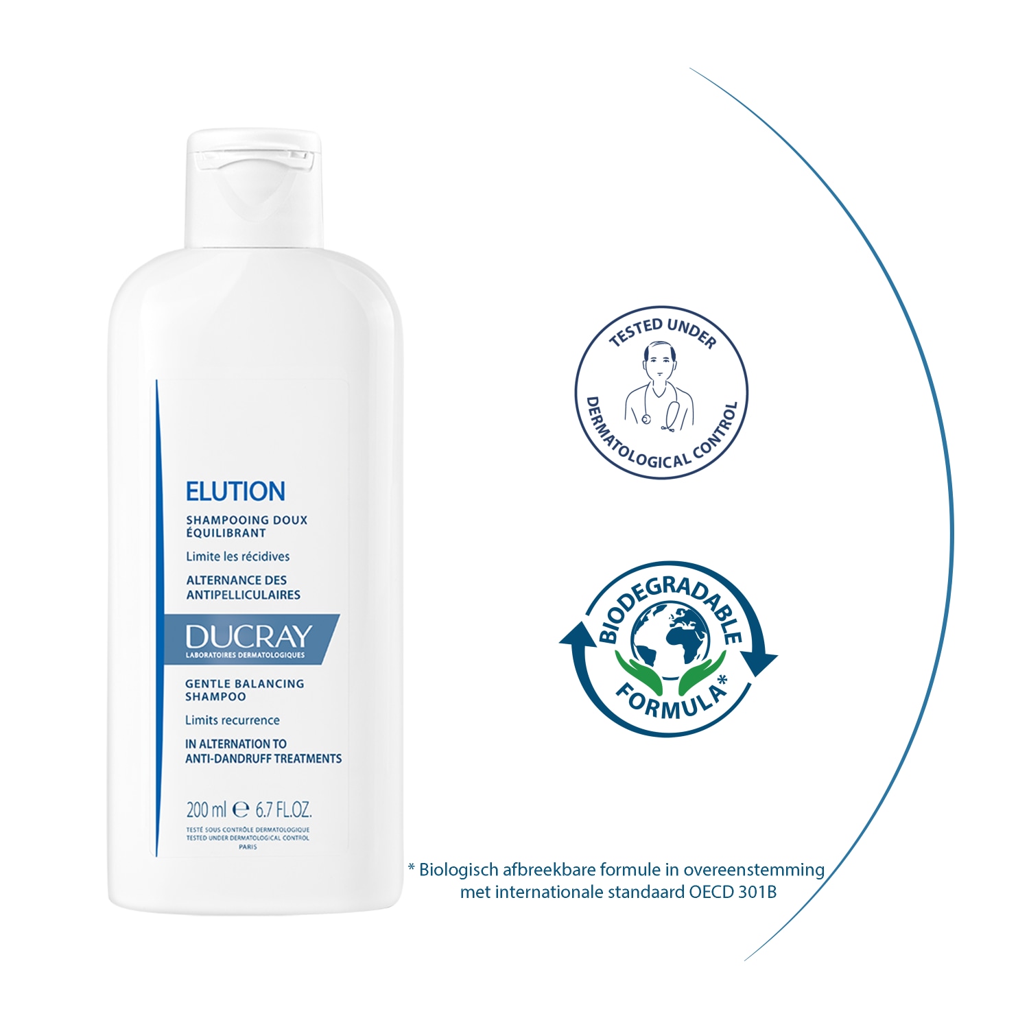 Ducray ELUTION Milt, balanserande schampo - 200 ml