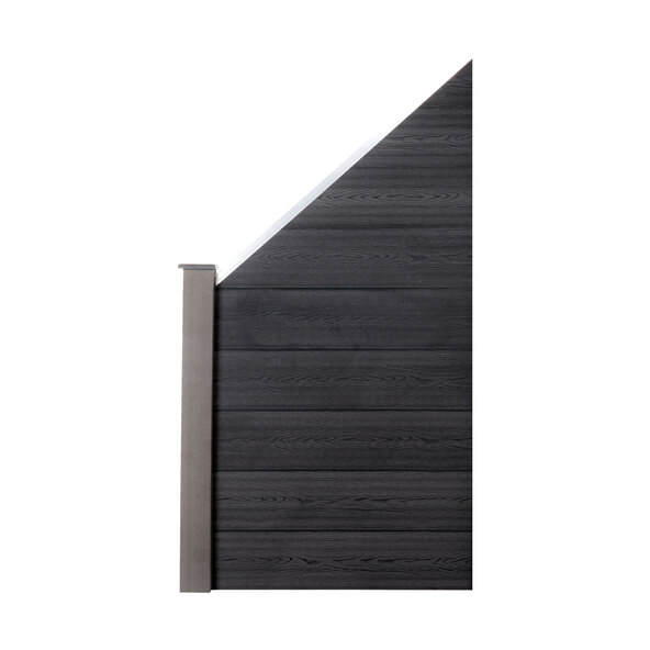 WPC privacy fence V2 CALLADO, grey, 1x angled element