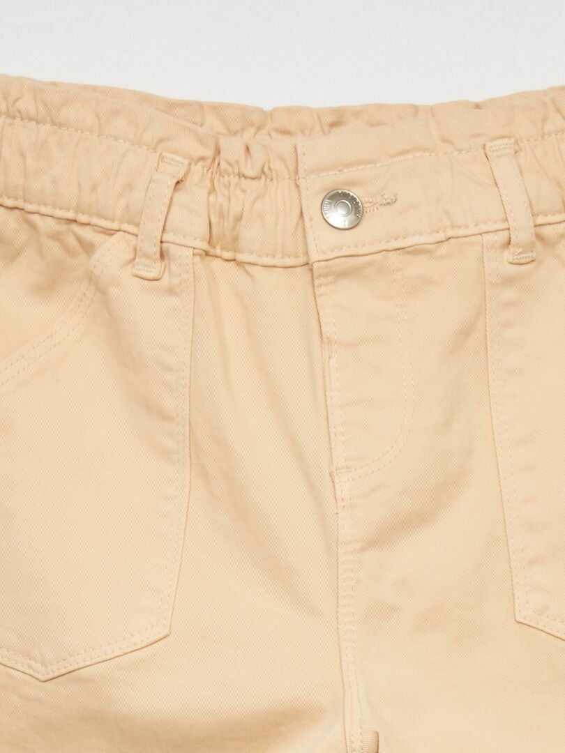Papieren broek met zakken - GEEL