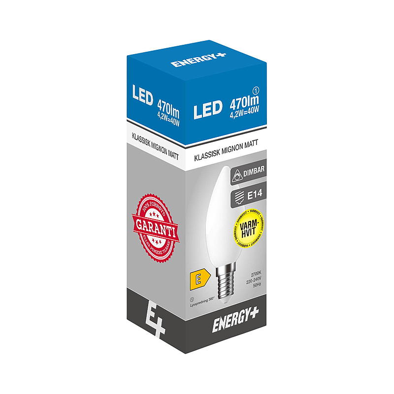 Ampoule LED Energy Light 470 lm Mignon, dimmable, culot E14