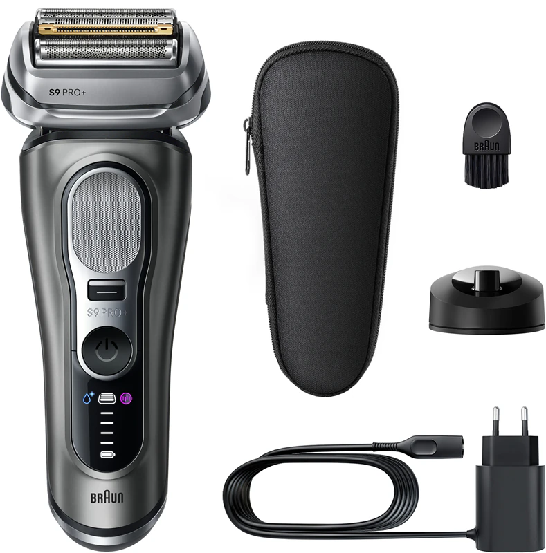 Barbeador elétrico Braun Series 9 PRO+ 9615s com base de carregamento