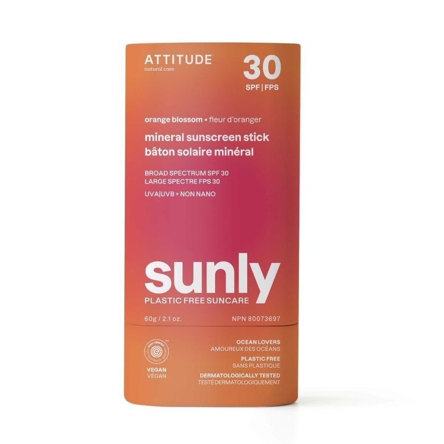 Attitude Sun Protection SUNLY mineralni stik za sunčanje SPF 30 cvijet narandže - 60 g