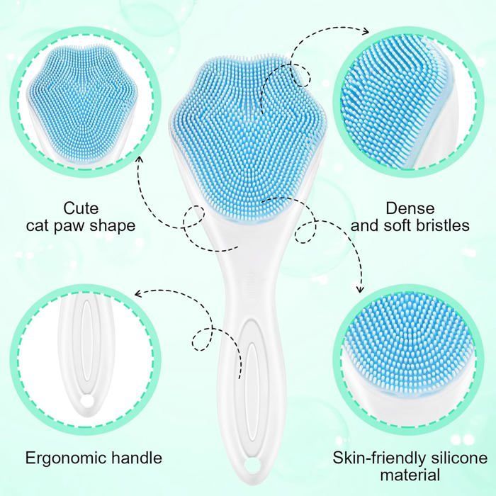 Set aus 2 Silikon-Gesichtsreinigungsbürsten, Peeling- und Massagebürsten für eine gründliche Gesichtsreinigung