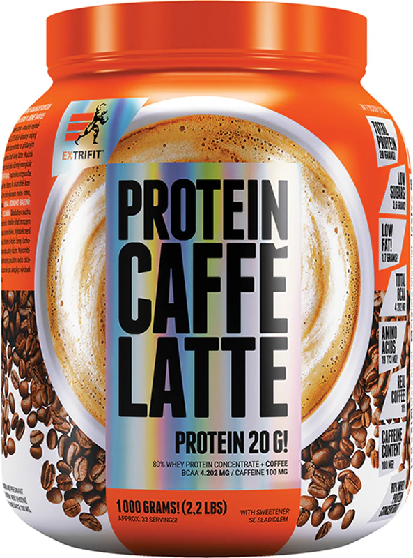 Výživový doplnok Extrifit Protein Caffé Latte 80 srvátkový proteín s kofeínom