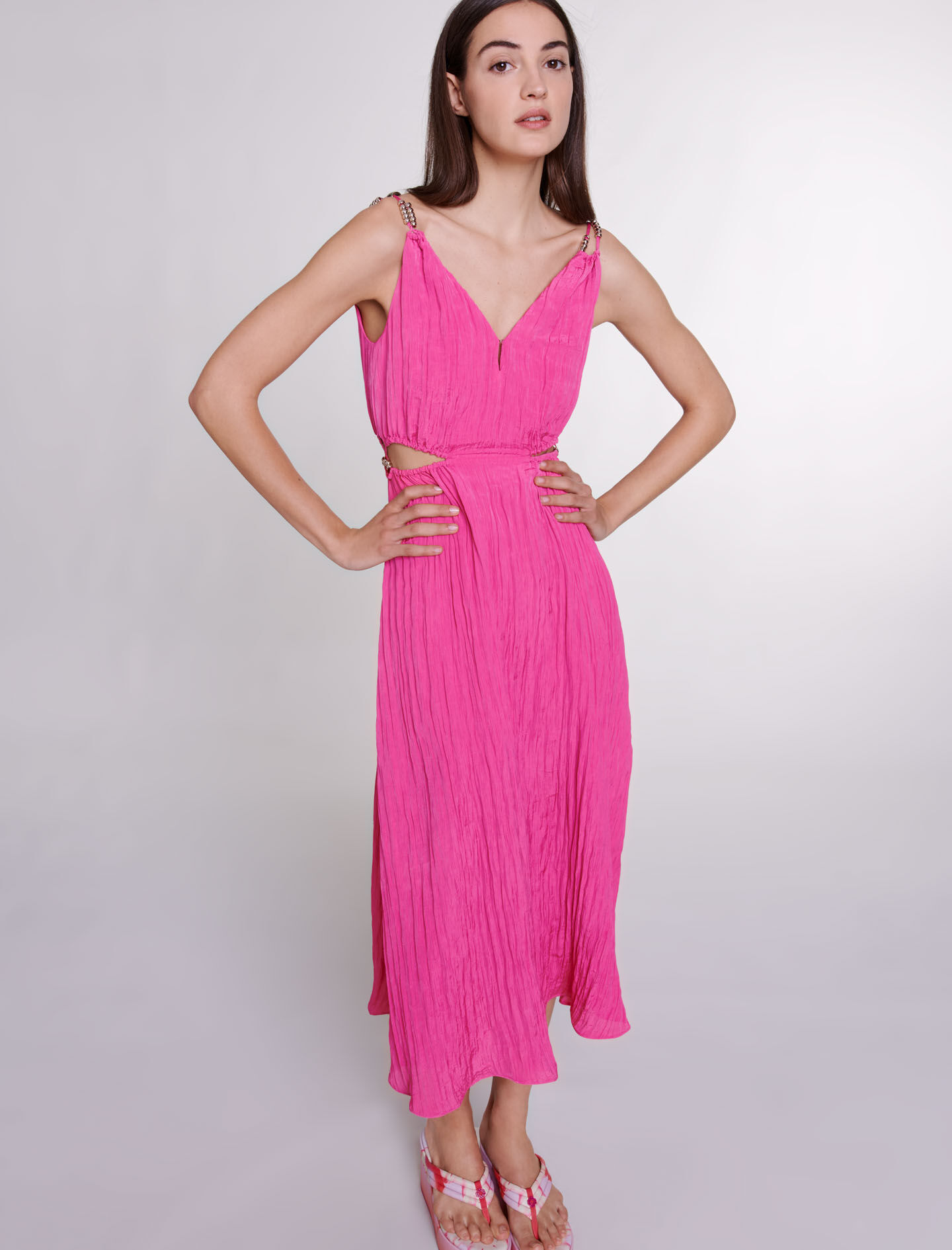 Avokärkinen midimekko - Pinkki