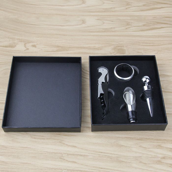 Décapsuleur ，4 Pièces Accessoires pour Vin, Acier inoxydable, de haute qualité et durable, Exquis，compact ，Cadeaux exquis