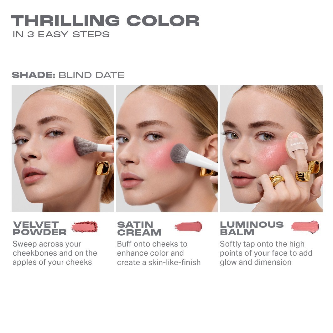 Morphe rumenilo za obraze Thrills Face Trio - 10,8 g