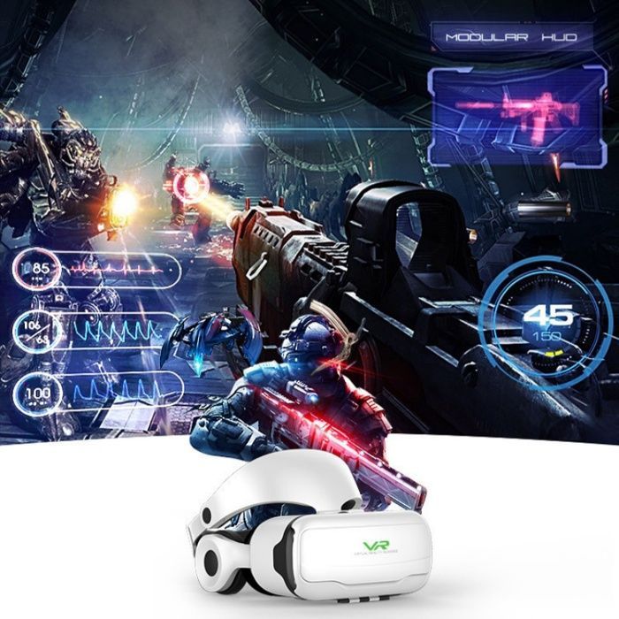 Casque de réalité virtuelle 3D, confortable pour les yeux, design ergonomique, blanc