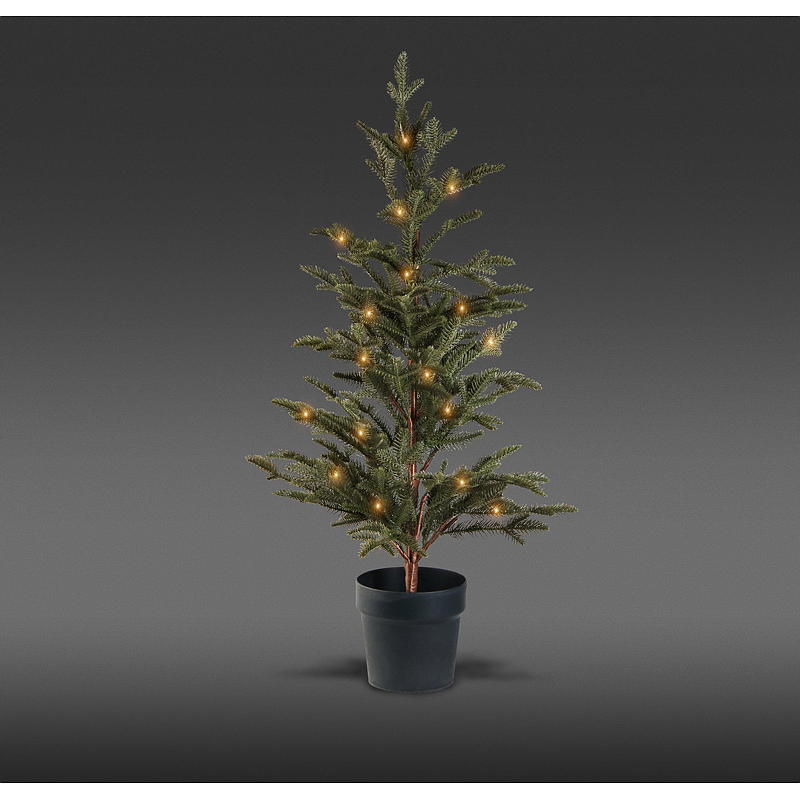 Árbol ornamental Light IT de 90 cm con 60 luces LED de luz blanca cálida, Kvitfjell