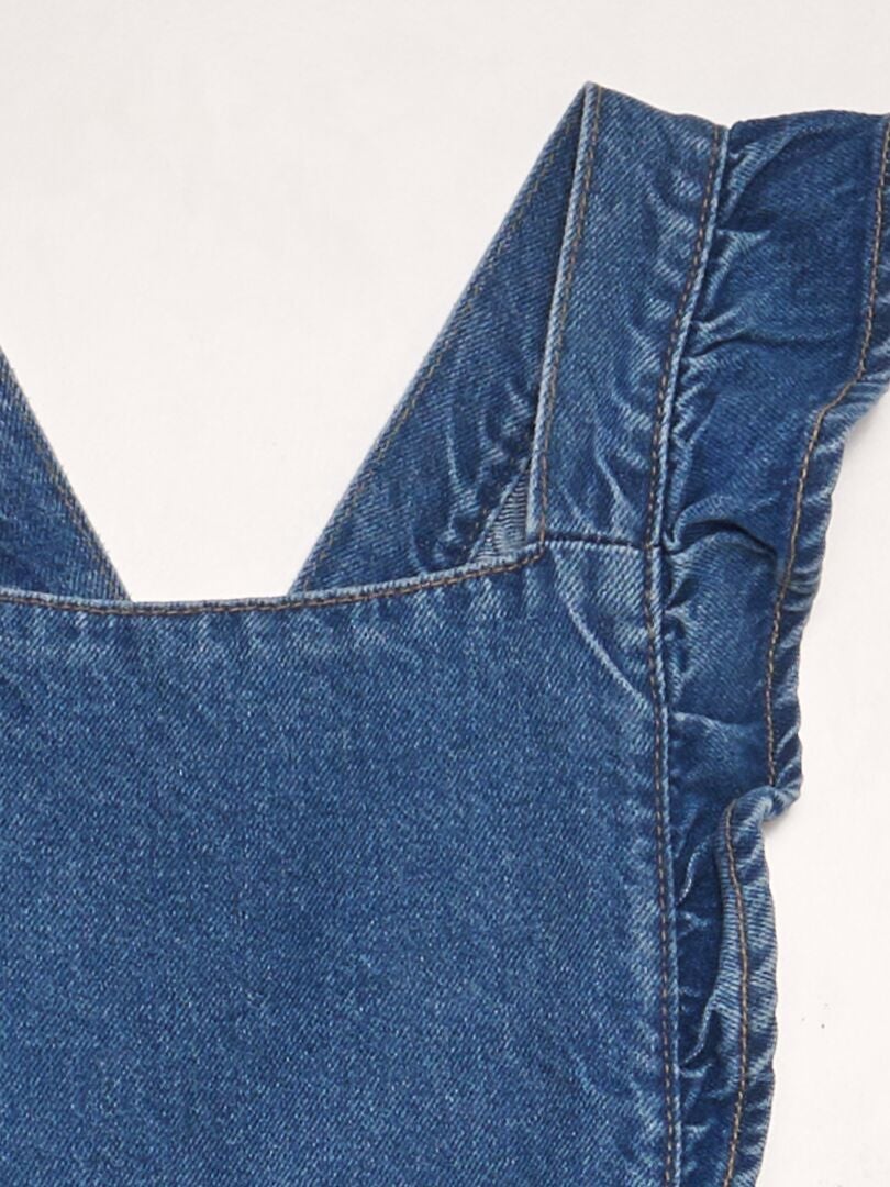 Vestido jardineira jeans - AZUL