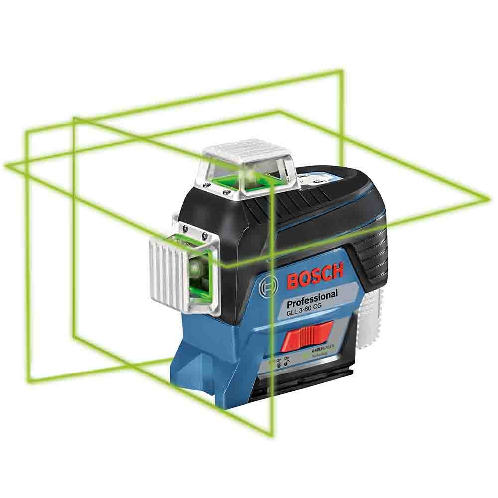 BOSCH 3 x 360° flerlinjet grønt laservater med Bluetooth GLL3-80CG