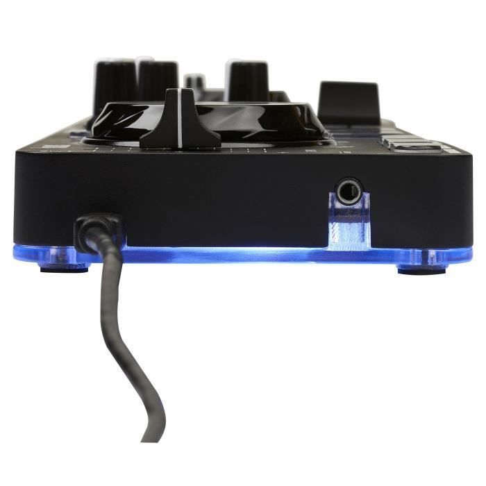 HERCULES DJ CONTROL STARLIGHT - Contrôleur DJ USB portatif - 2 pistes - 8 pads - Carte son intégrée - Serato DJ Lite inclus