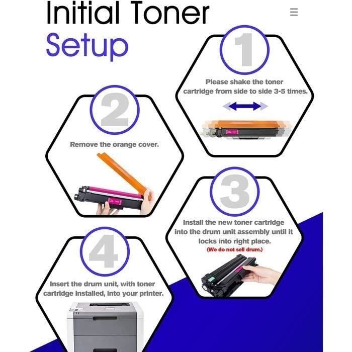 TN247 TN243 Cartouche de Toner GPC IMAGE 5 Pack Compatibles pour Brother TN247/TN243 pour HL-L3210CW HL-L3270CDW HL-L3230CDW