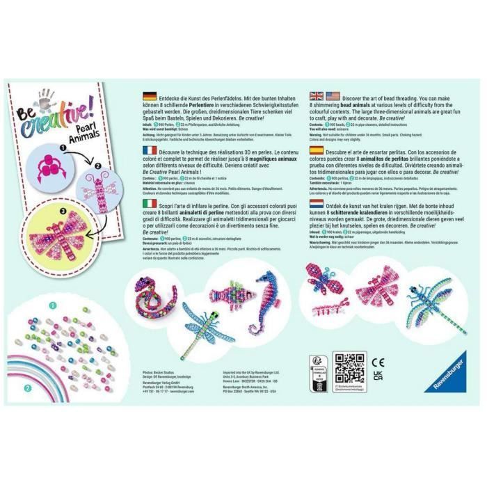 Kit para crear animales con cuentas, Ravensburger - Unisex - A partir de 6 años