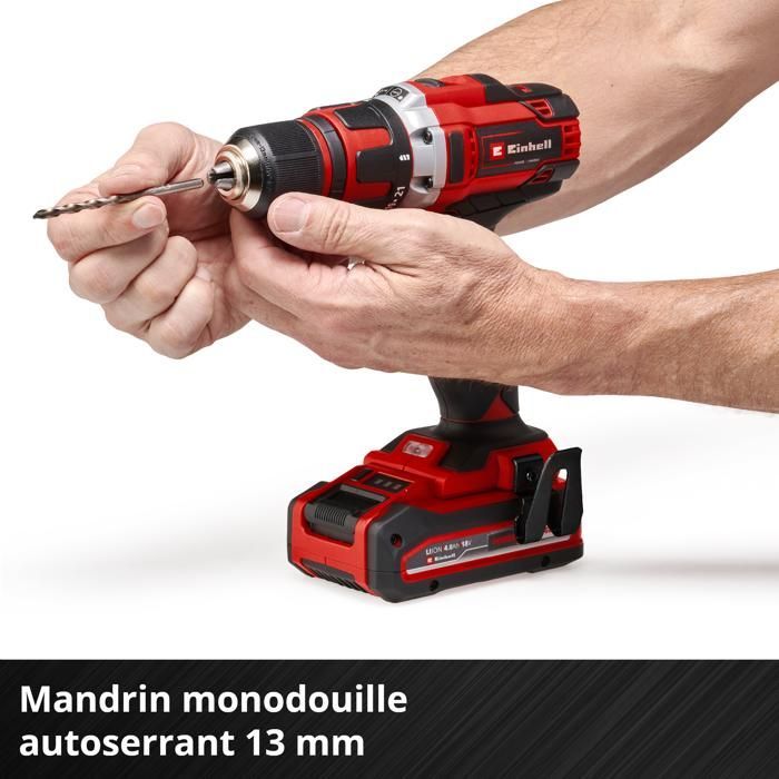 Taladro atornillador inalámbrico Einhell TE-CD 18/40 Li-Solo - PXC (18 V, 40 Nm de par). Se suministra sin batería ni cargador.