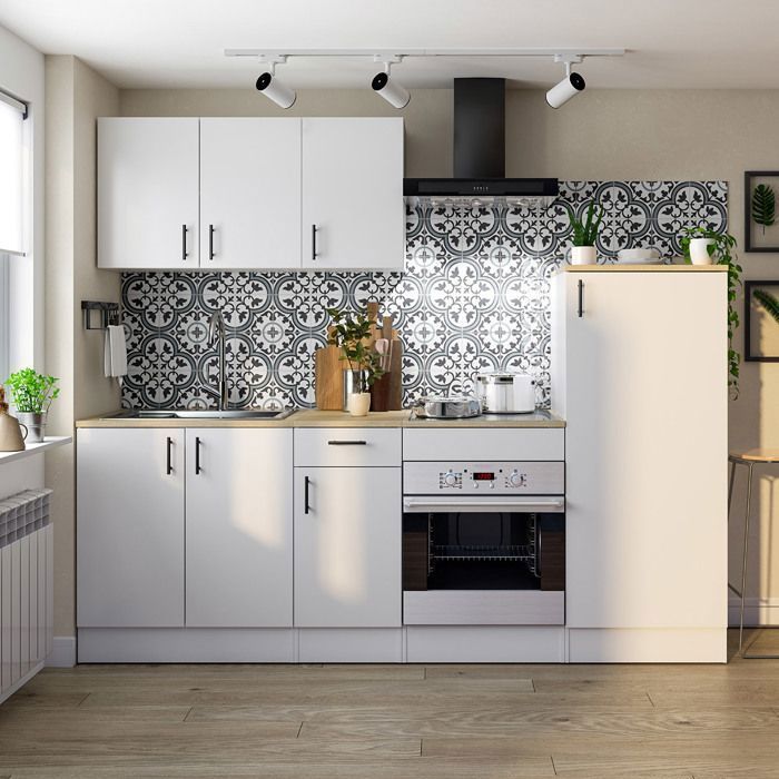 Wall-mounted kitchen cabinet with 1 door, glossy white finish - height 59 x length 40 x depth 34 cm
