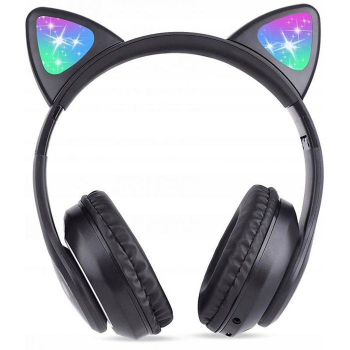 Children's Headphones - Noname - RGB Headphones - Black - For children - Ages 4 and up