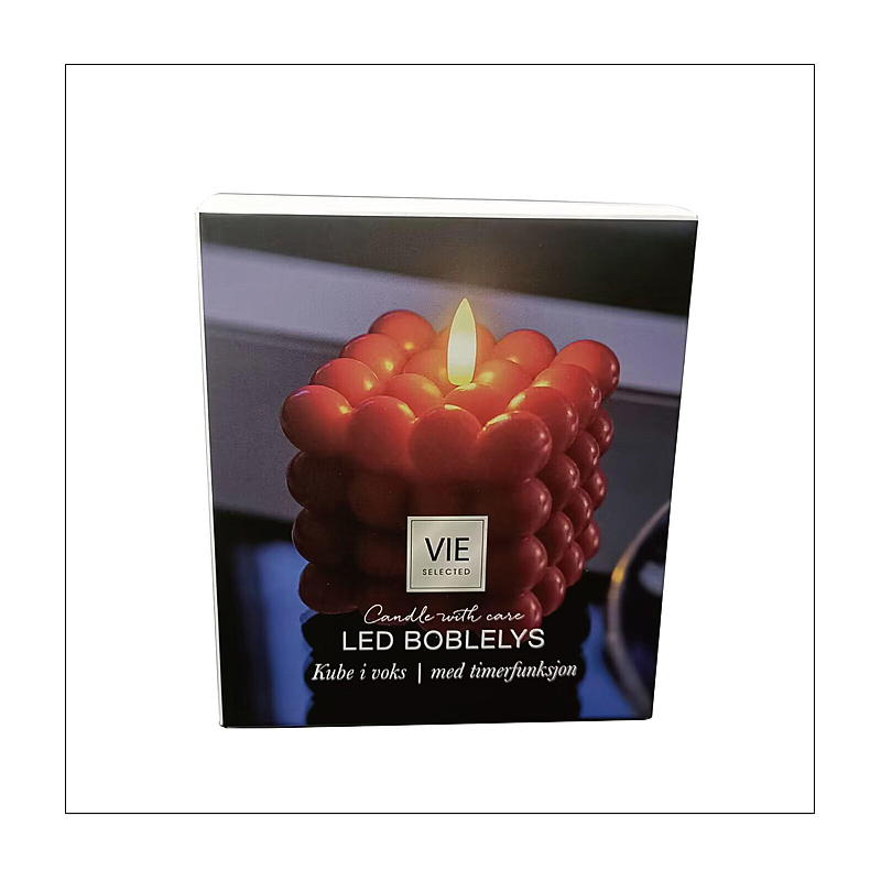 Vie Selected Cube LED-lampe 8,5x8,5x7,5 cm med timer rød