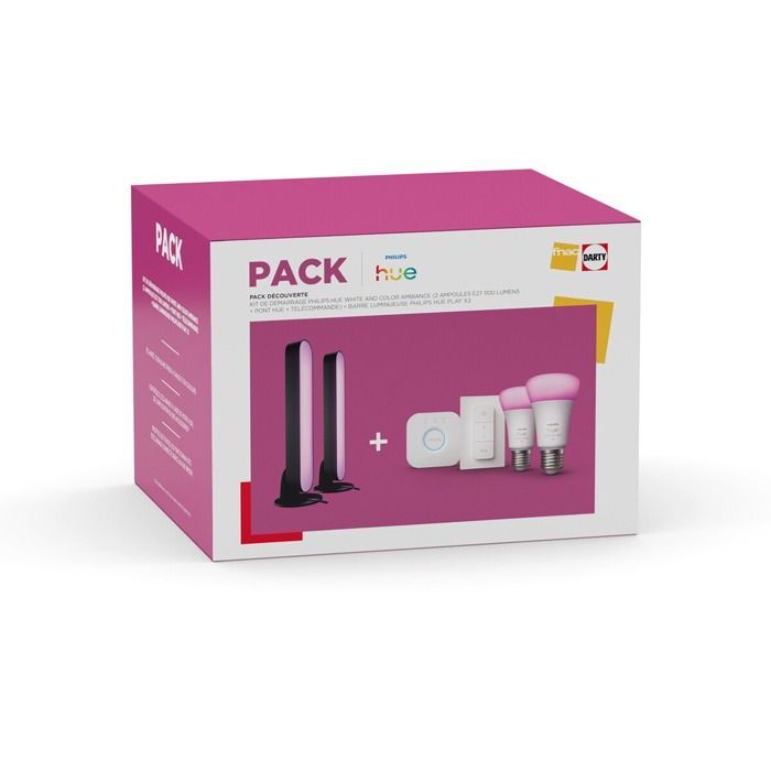 Philips Hue Smart Bulbs Discovery Pack Philips Hue Starter Kit White and Color Ambiance + Bridge + Fernbedienung + 2