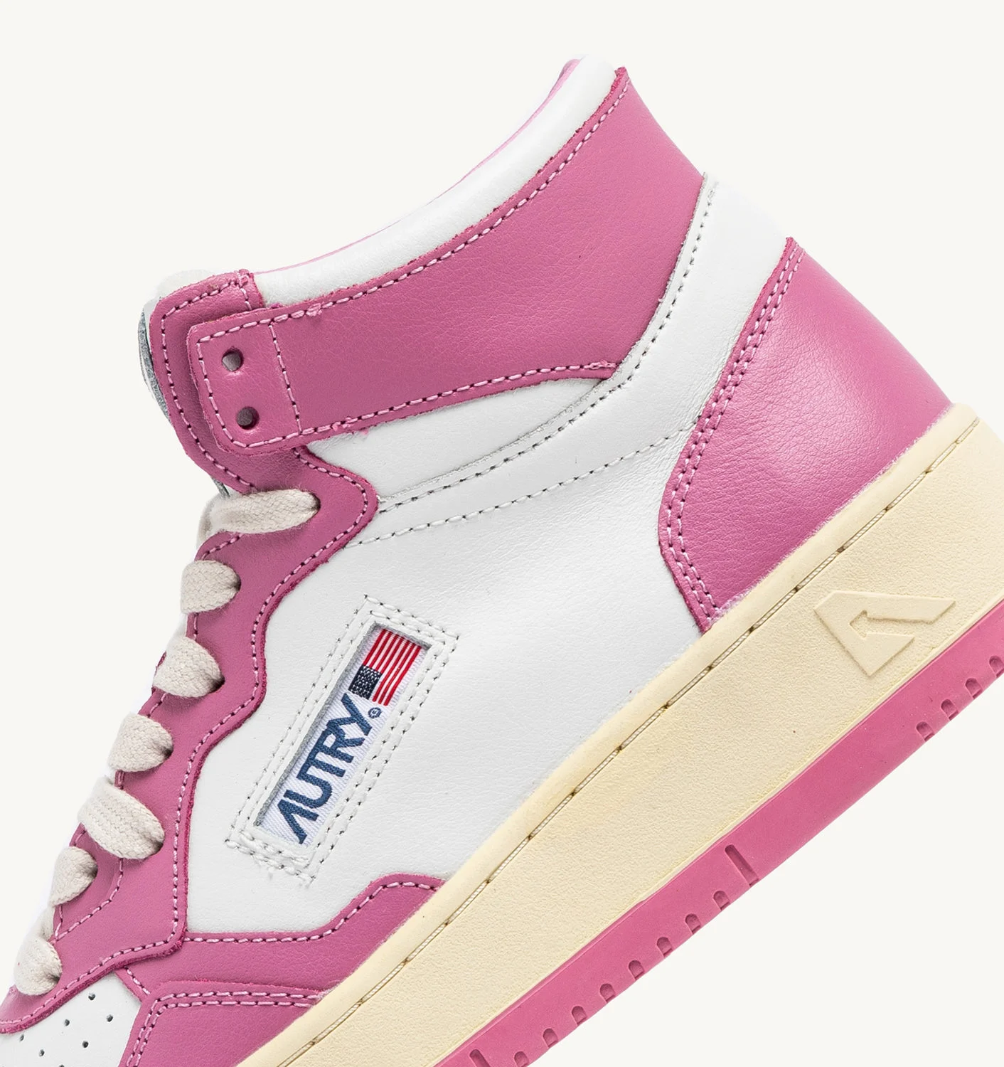 Adidași Medalist Mid din piele bicoloră albă și mov
