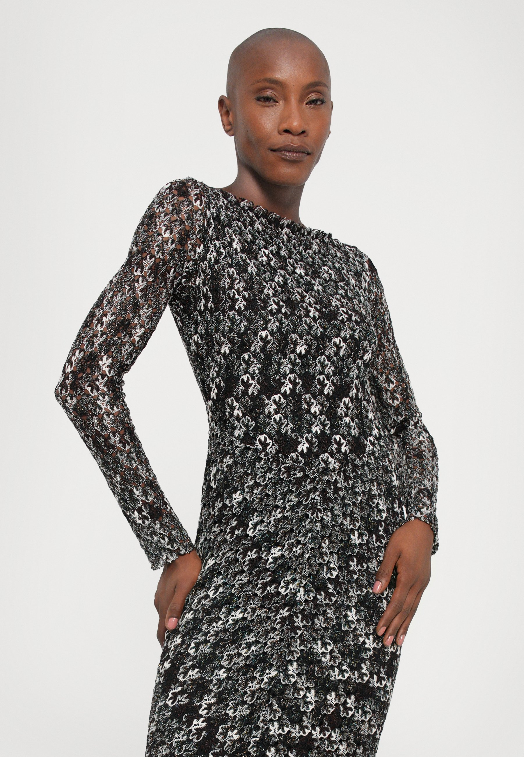 Missoni ROCHIE LUNGĂ - Rochie de cocktail / Rochie de petrecere - maro închis/negru
