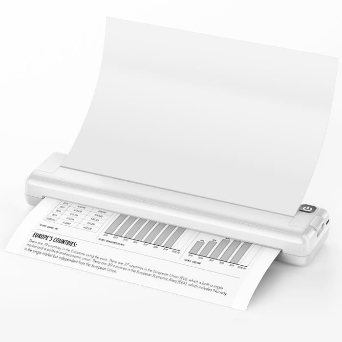 Impresora térmica A4 - UVERBON - Portátil - Sin tinta - Bluetooth - 100 hojas incluidas