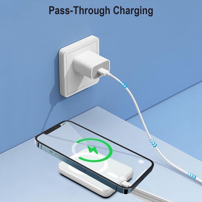 Batterie  Externe - ZISONIX - Magsafe - 5000mAh - Induction - Compatible iPhone et Samsung