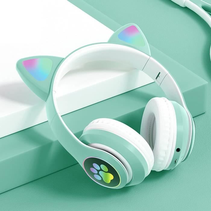 Kids Wireless Bluetooth Headphones, Cute Cat Ear Foldable Wireless Audio Headphones for Children Bluetooth 5.0 A230