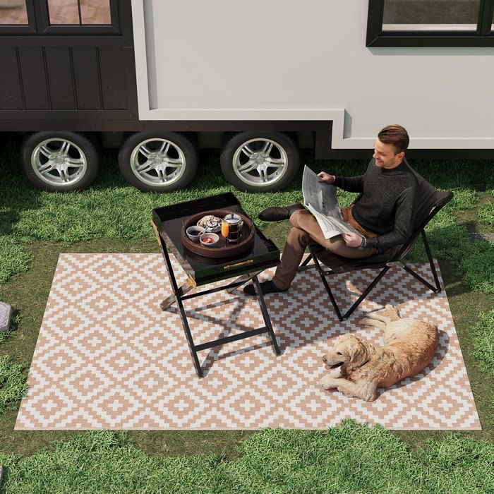Outsunny - Tapis extérieur - PP - 274x0.3x182cm - Beige