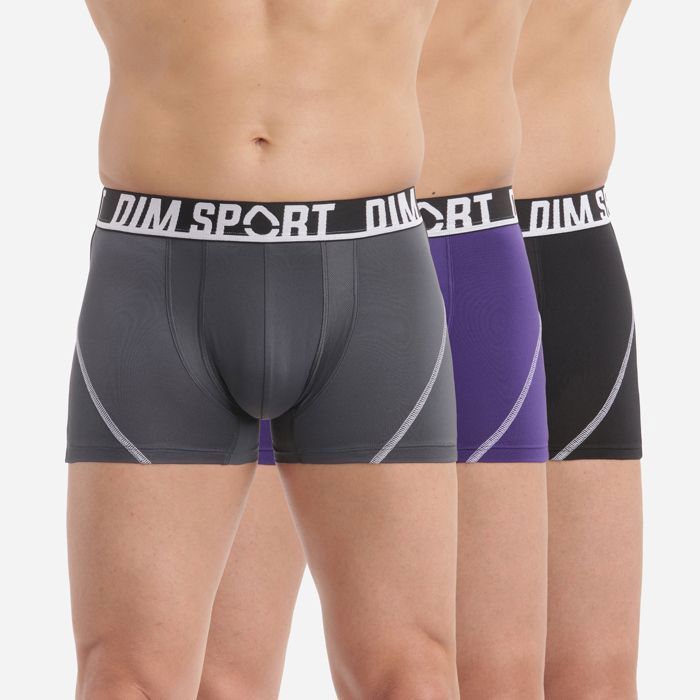 Pacote com 3 cuecas boxer esportivas de microfibra
