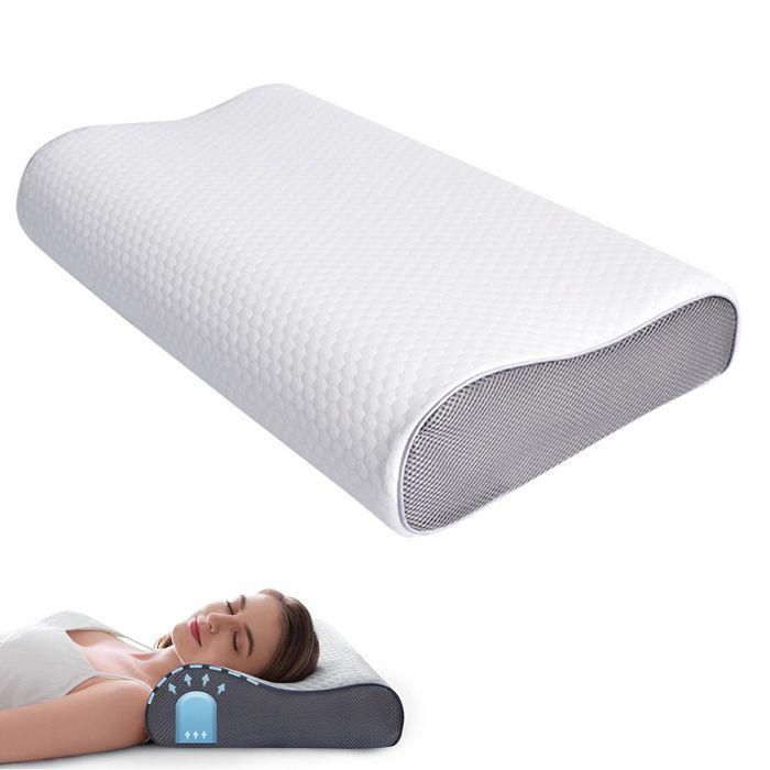 Almohada cervical de espuma viscoelástica, cómodas almohadas ergonómicas en forma de arco, almohada ortopédica para dormir.