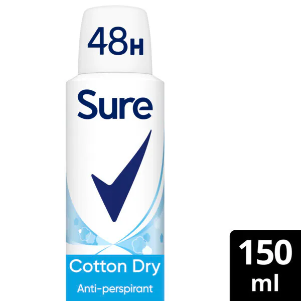 „Sure Cotton Dry“ antiperspirantas-dezodorantas aerozolyje, 150 ml