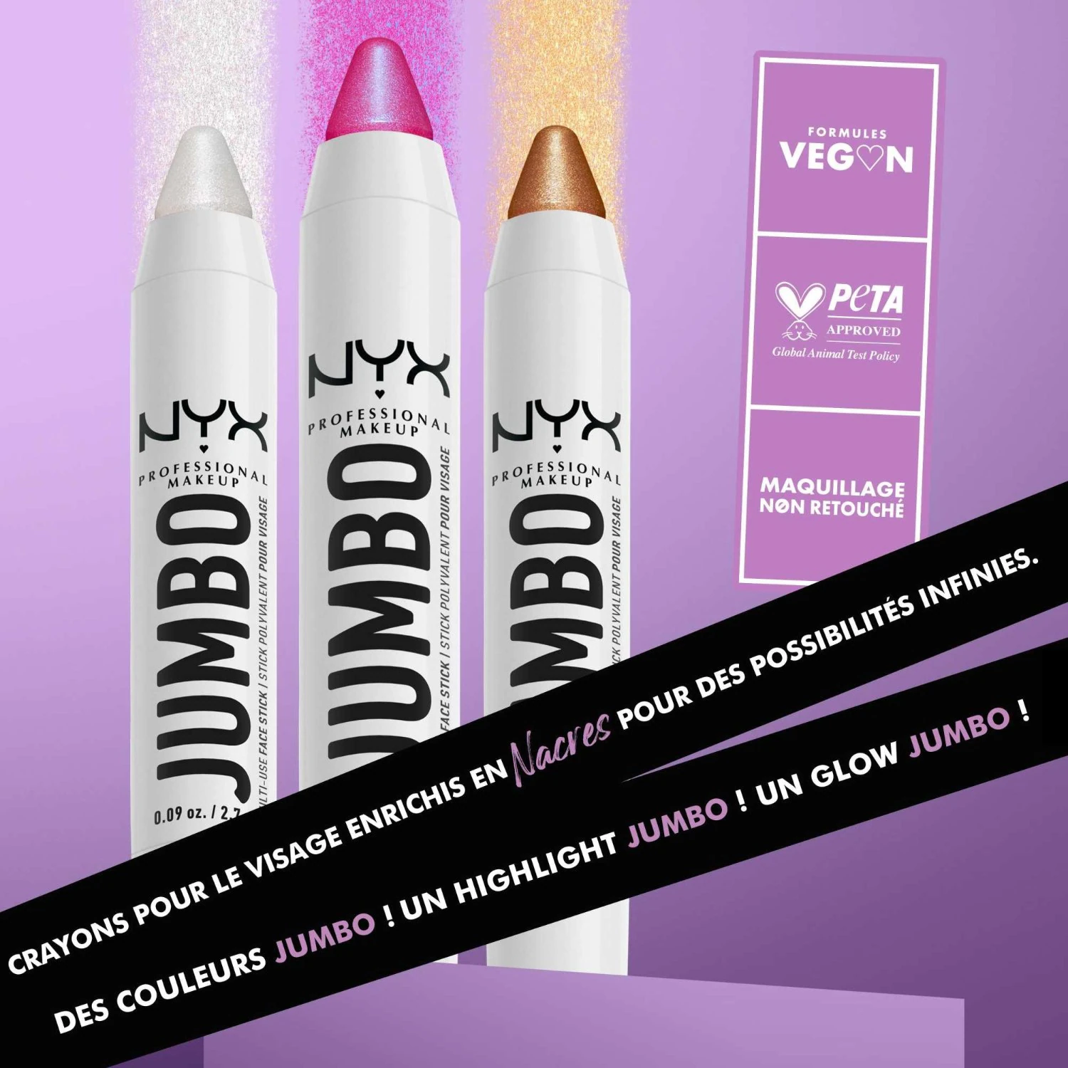NYX Professional Makeup Crayon Highlighter Multi-Usage Rétractable Jumbo