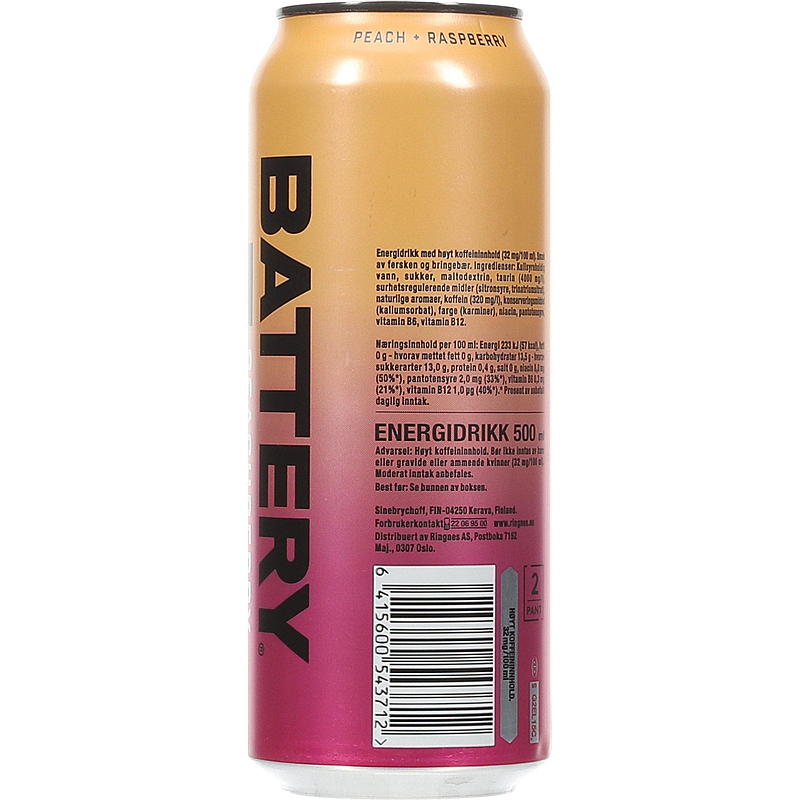 Ringnes Batterij 0,5 l Perzik Bessen