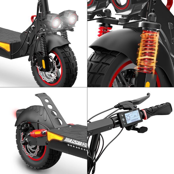 UrbanGlide eCross One Red – Foldable electric scooter, 25 km/h top speed, 50 km range, and 10