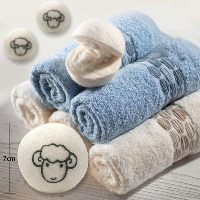 6 Pièces Balles De Séchage En Laine Naturelle, Boules De Séchage En Laine, D'Assouplissant Naturel, Balles Pour Sèche-Linge, Boule