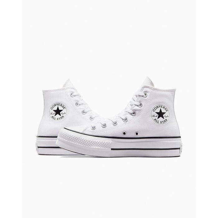 Converse Chuck Taylor All Star Lift Hi blancas — Zapatillas altas para mujer con plataforma de 4 cm