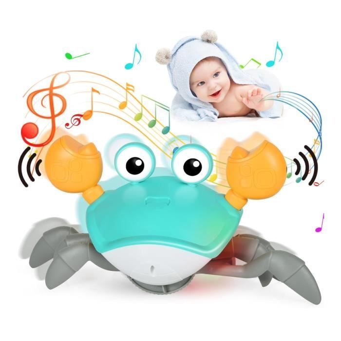 Jouet Musical Bébé - Crabe Qui Marche - Rechargeable par USB - Vitesse Variable - 9 Mois et Plus