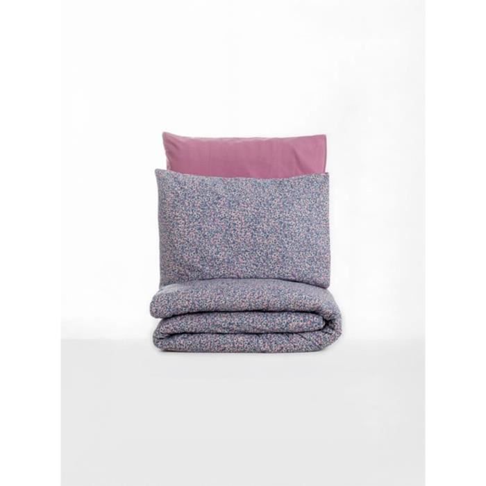 Juego de ropa de cama: 1 funda nórdica de 220 x 240 cm + 2 fundas de almohada de 60 x 60 cm - 100 % algodón reforzado - Rosa